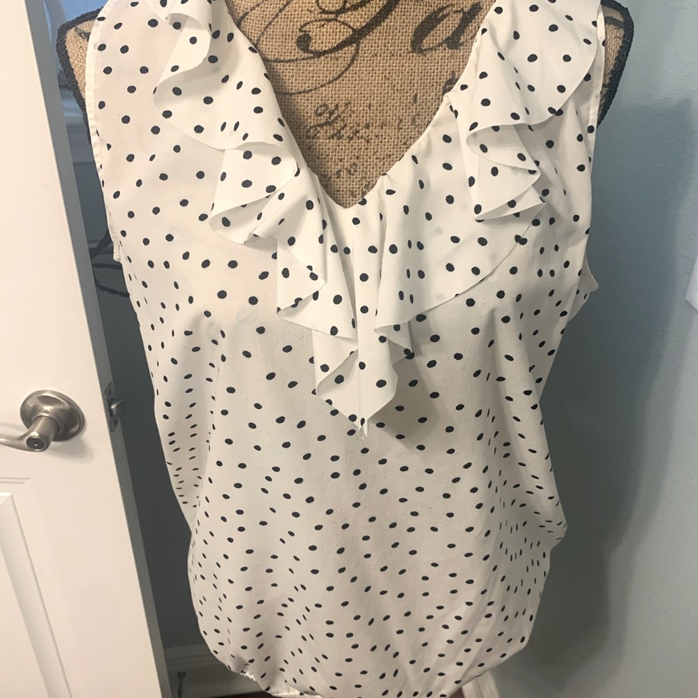 Loft chiffon blouse with elastic hem